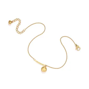 18K Gold Fashion Light Luxury Smiley Face Design Versatile Anklet