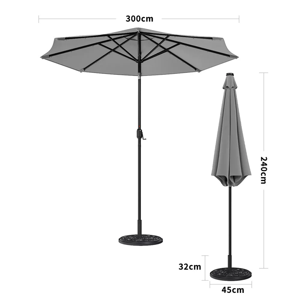 3M Waterproof Rectangular Sunshade Parasol Umbrella for Outdoor