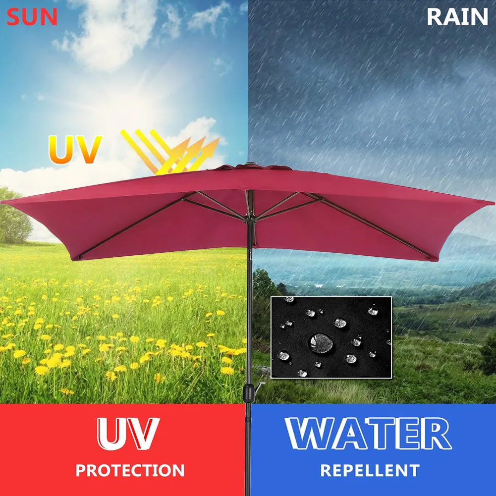 3M Waterproof Rectangular Sunshade Parasol Umbrella for Outdoor