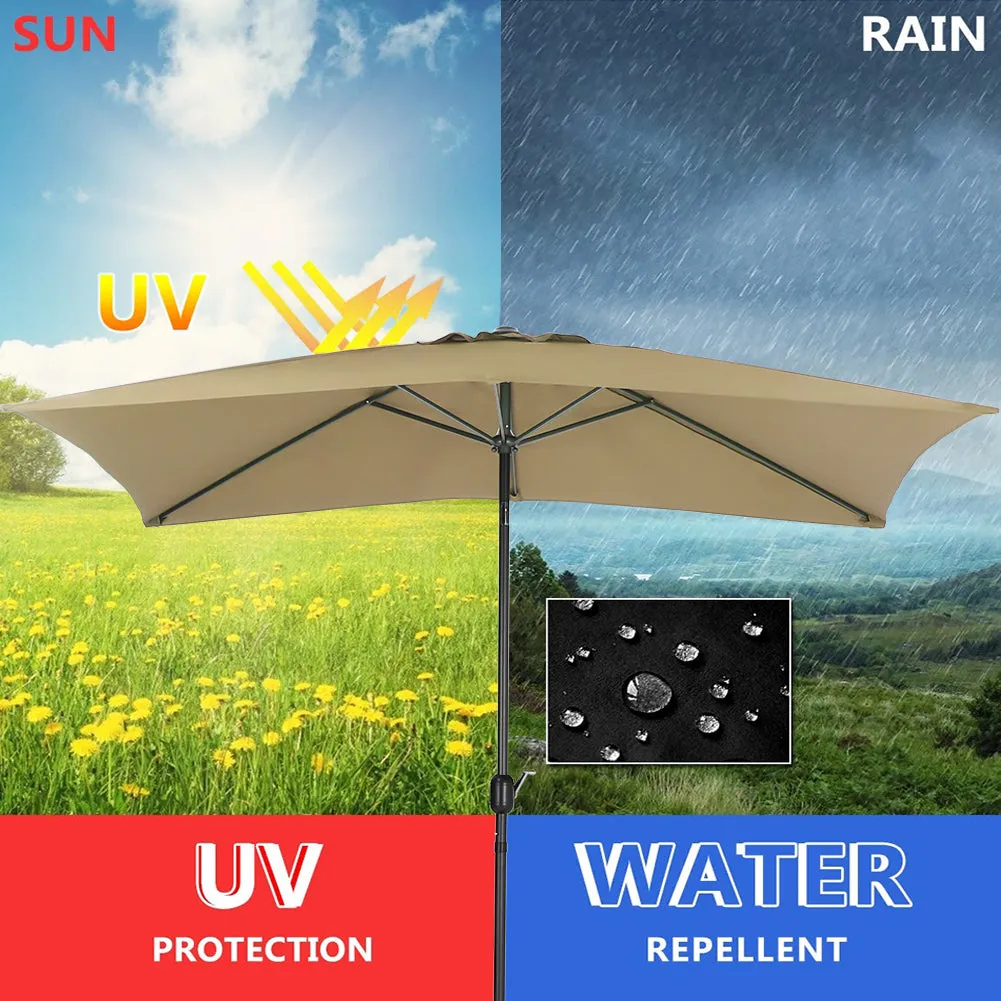 3M Waterproof Rectangular Sunshade Parasol Umbrella for Outdoor