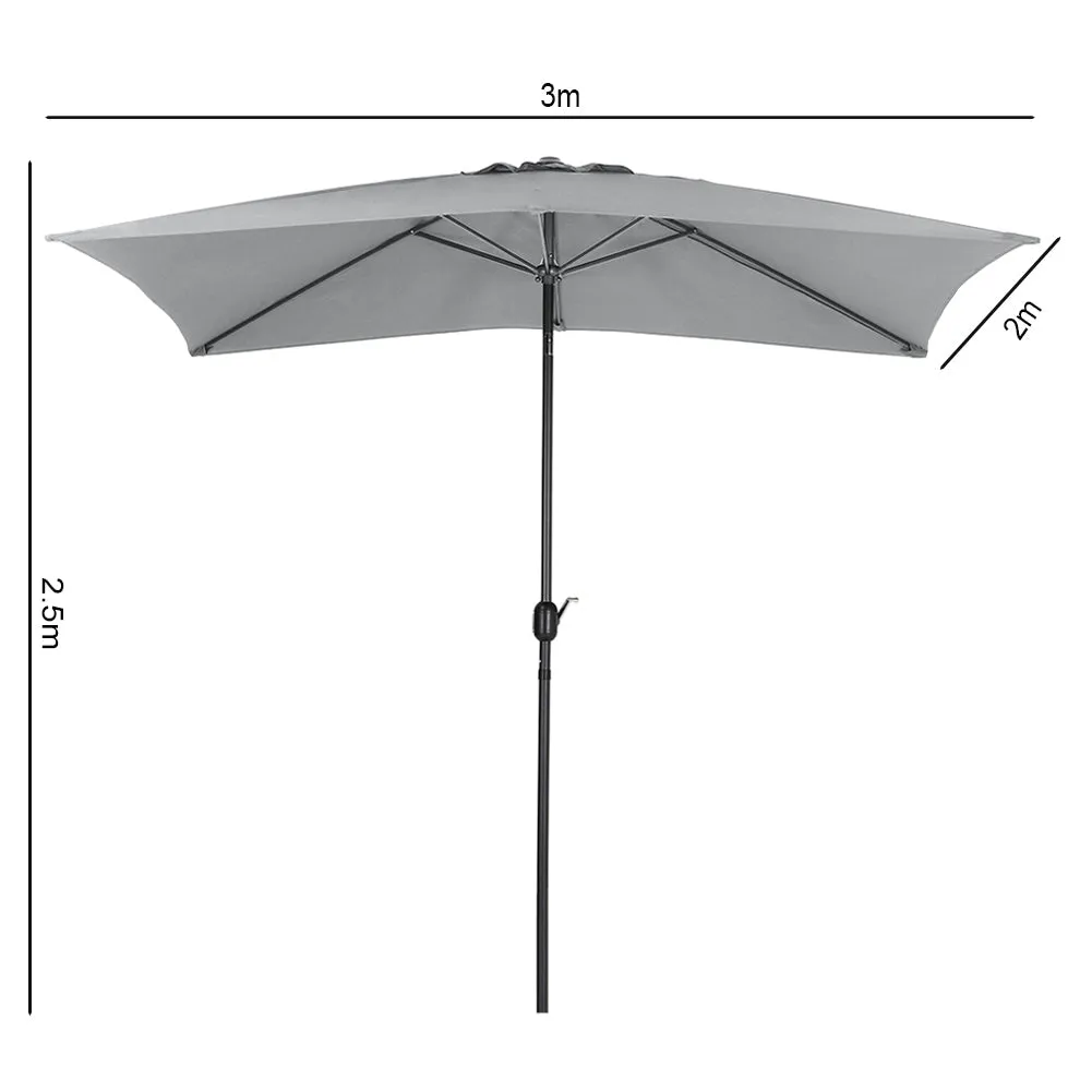 3M Waterproof Rectangular Sunshade Parasol Umbrella for Outdoor