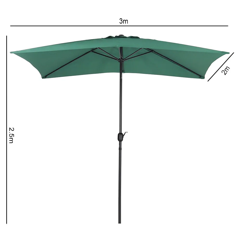 3M Waterproof Rectangular Sunshade Parasol Umbrella for Outdoor