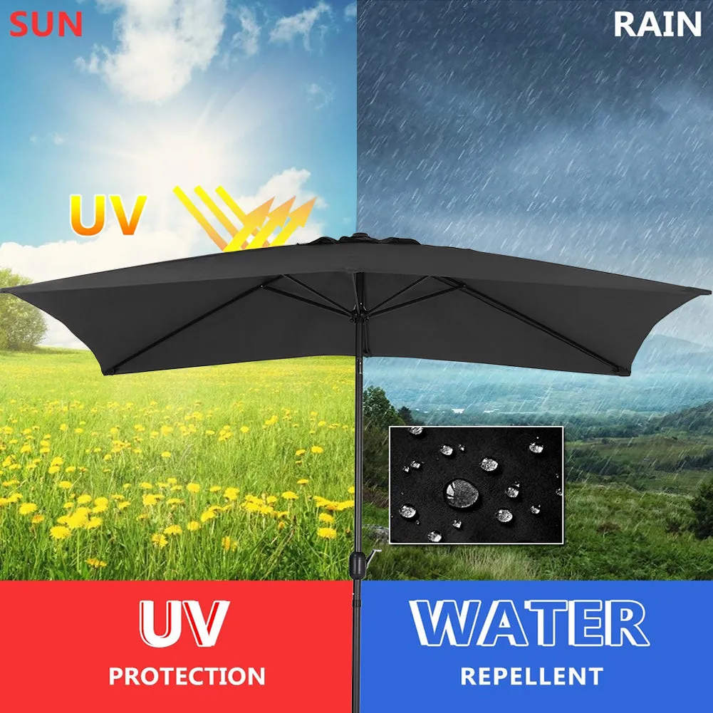 3M Waterproof Rectangular Sunshade Parasol Umbrella for Outdoor