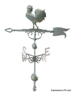 46-Inch Rooster Weathervane - Verdigris