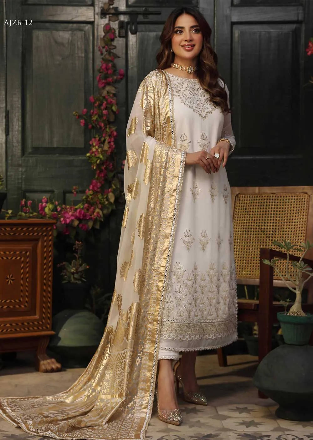 AJZB-12 - Unstitched - Zarq Barq Collection by Asim Jofa 2023