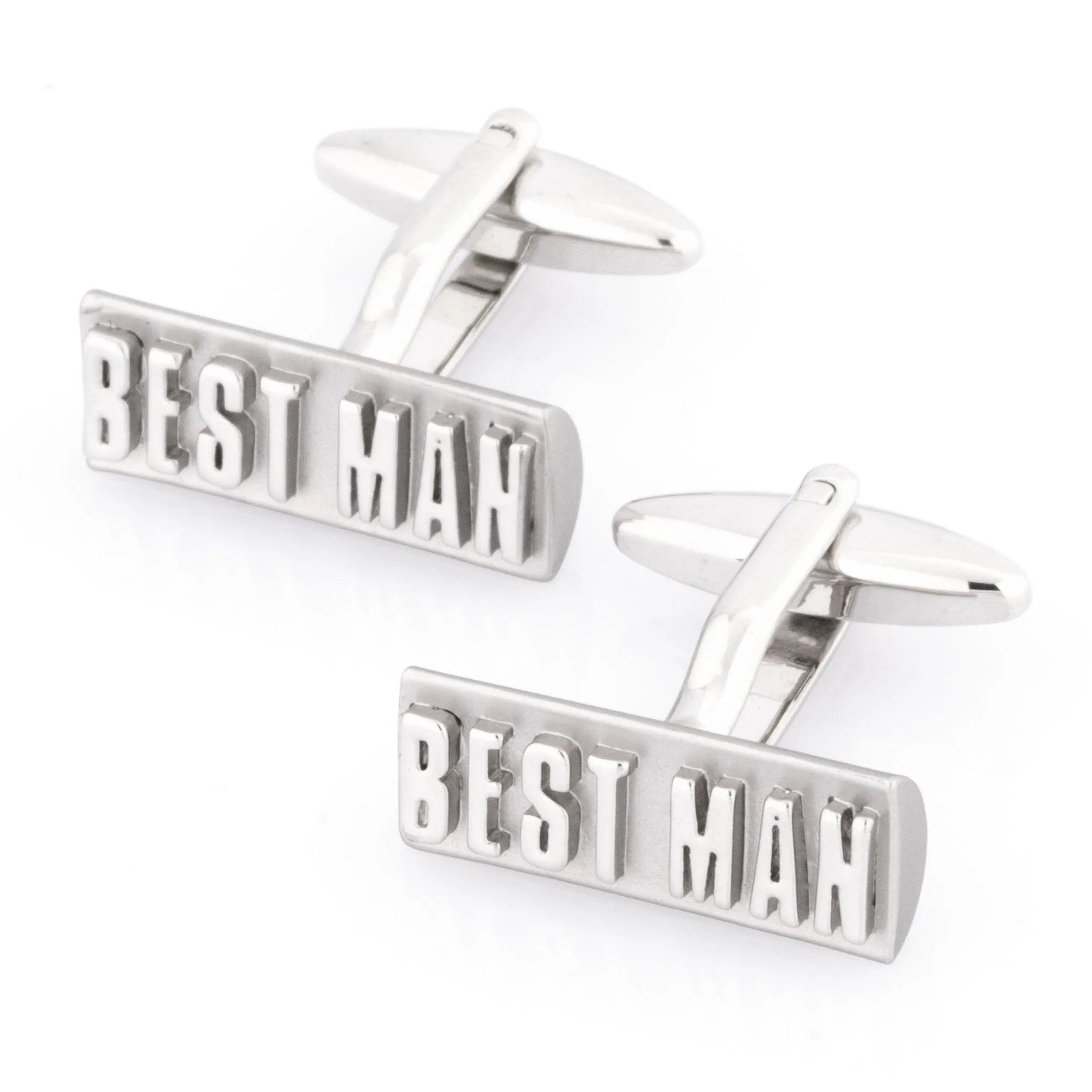 Best Man Raised Lettering Wedding Cufflinks