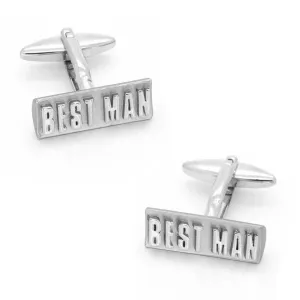 Best Man Raised Lettering Wedding Cufflinks