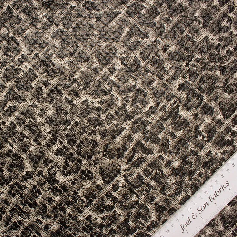 Black/Ivory Lacquer Finish Microfibre