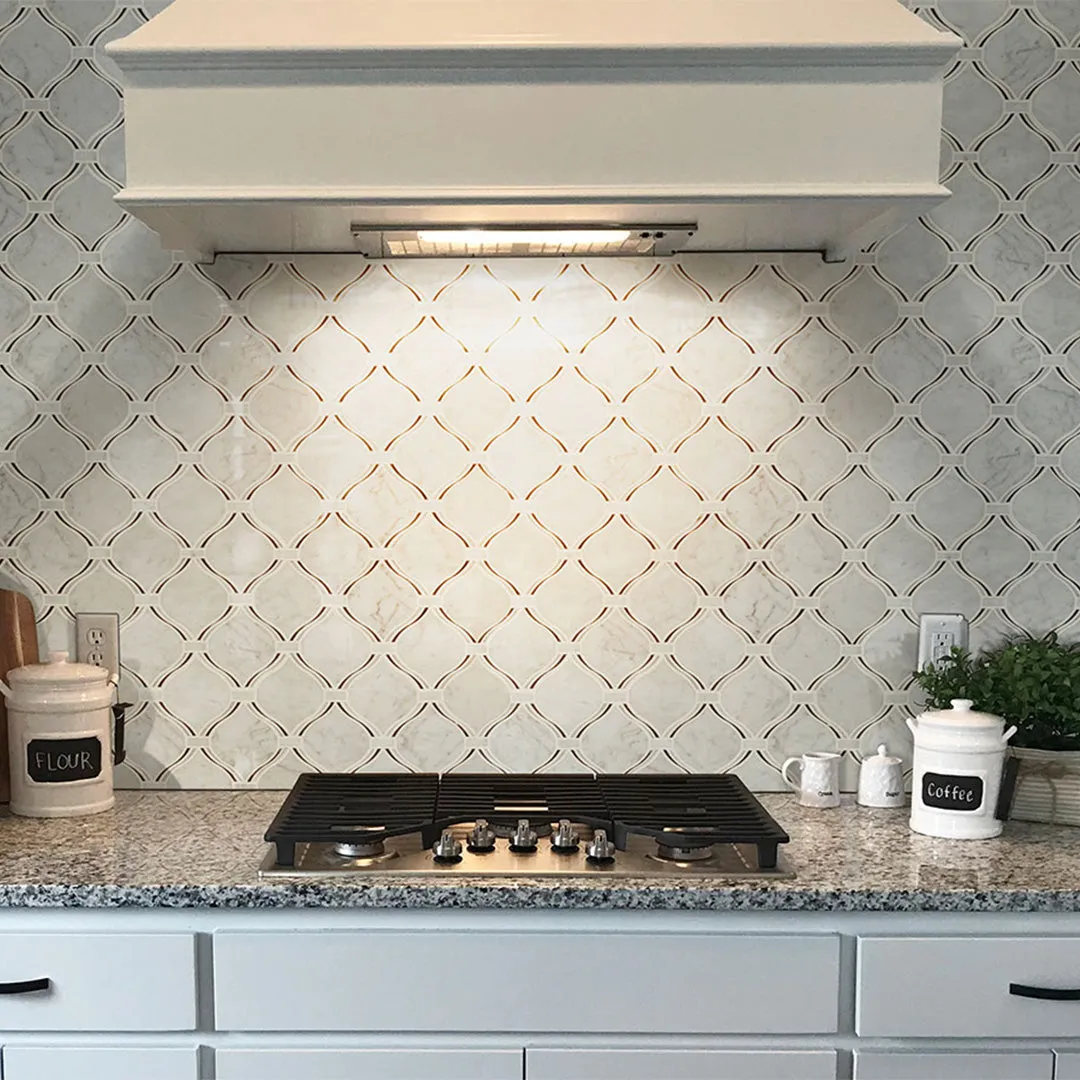 Carrara White Danza Arabesque - Stone Tile