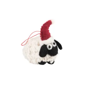 Christmas woolly sheep decoration