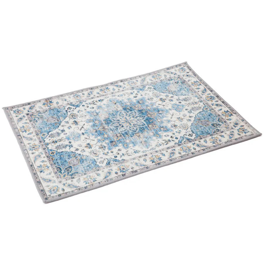 Conrad Blue Traditional Distressed Non Slip Rug