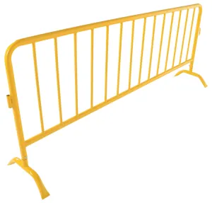 Crowd Control Interlocking Barricades - Powder Coat Safety Yellow Finish