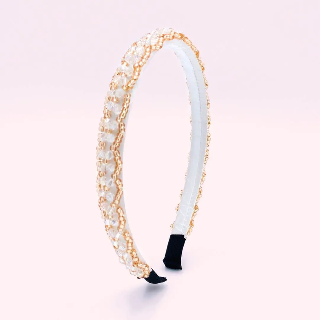 Crystal Beaded Thin Womens Hairbands • Aurora Model