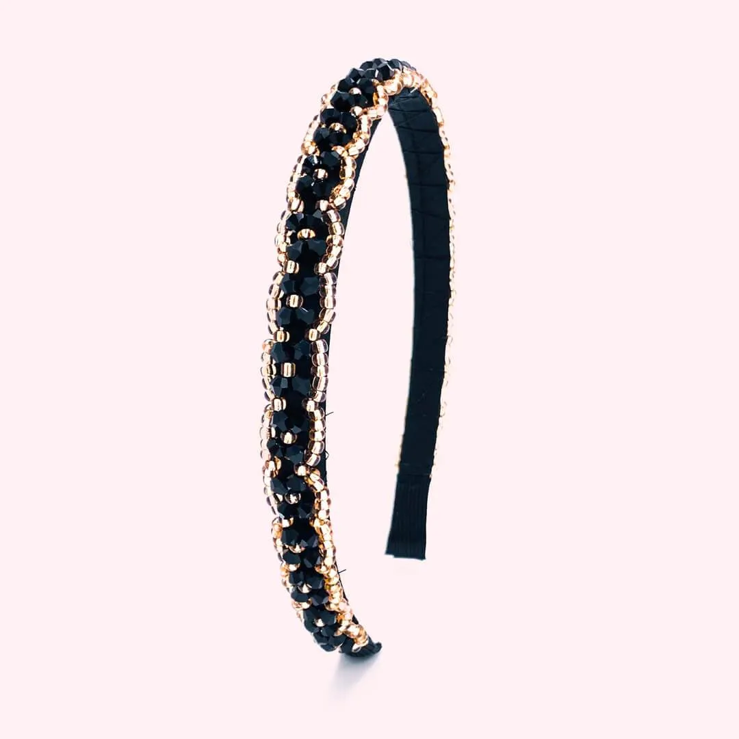 Crystal Beaded Thin Womens Hairbands • Aurora Model