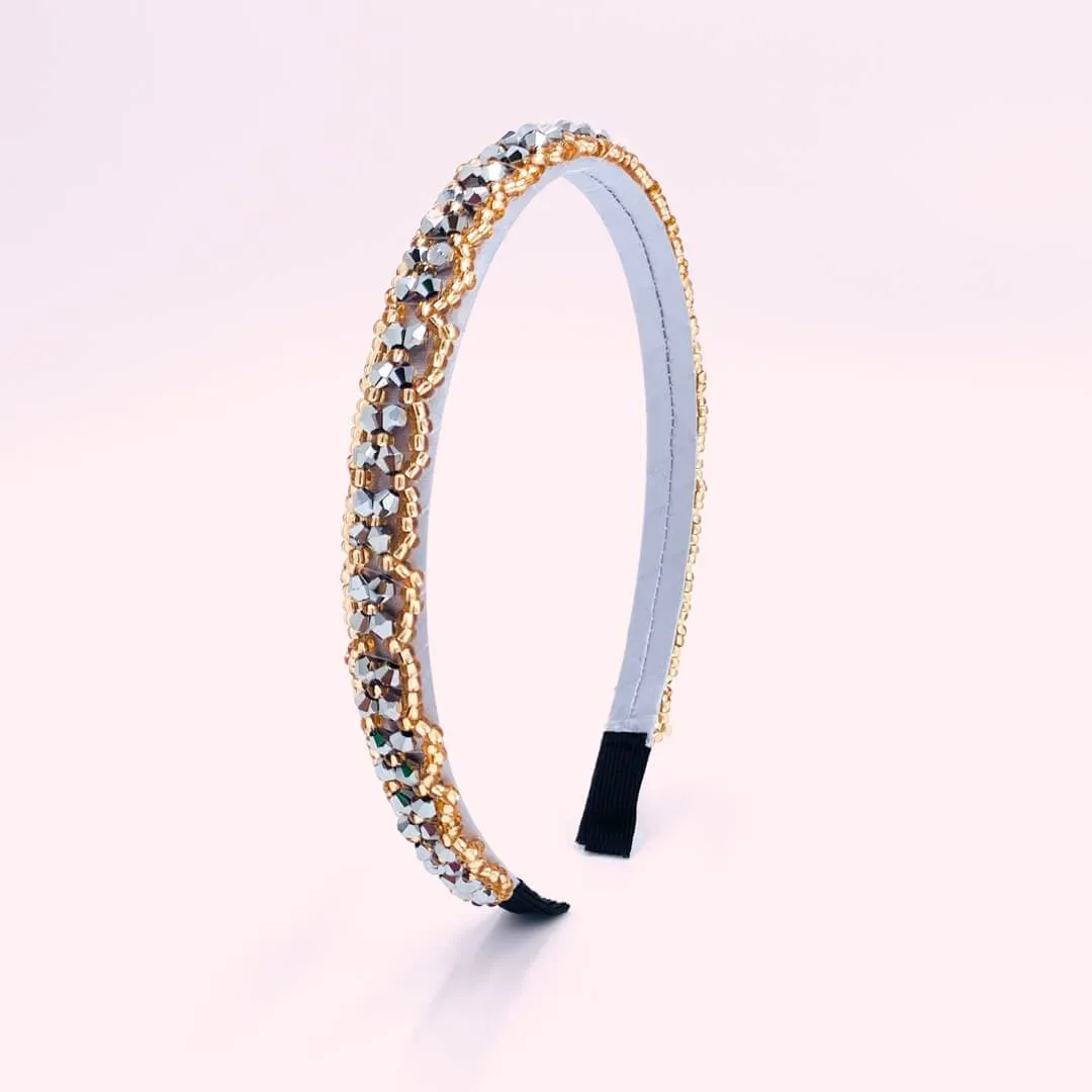 Crystal Beaded Thin Womens Hairbands • Aurora Model