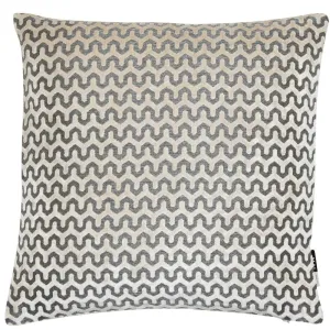 Cut Velvet Wave Cushion - Cream