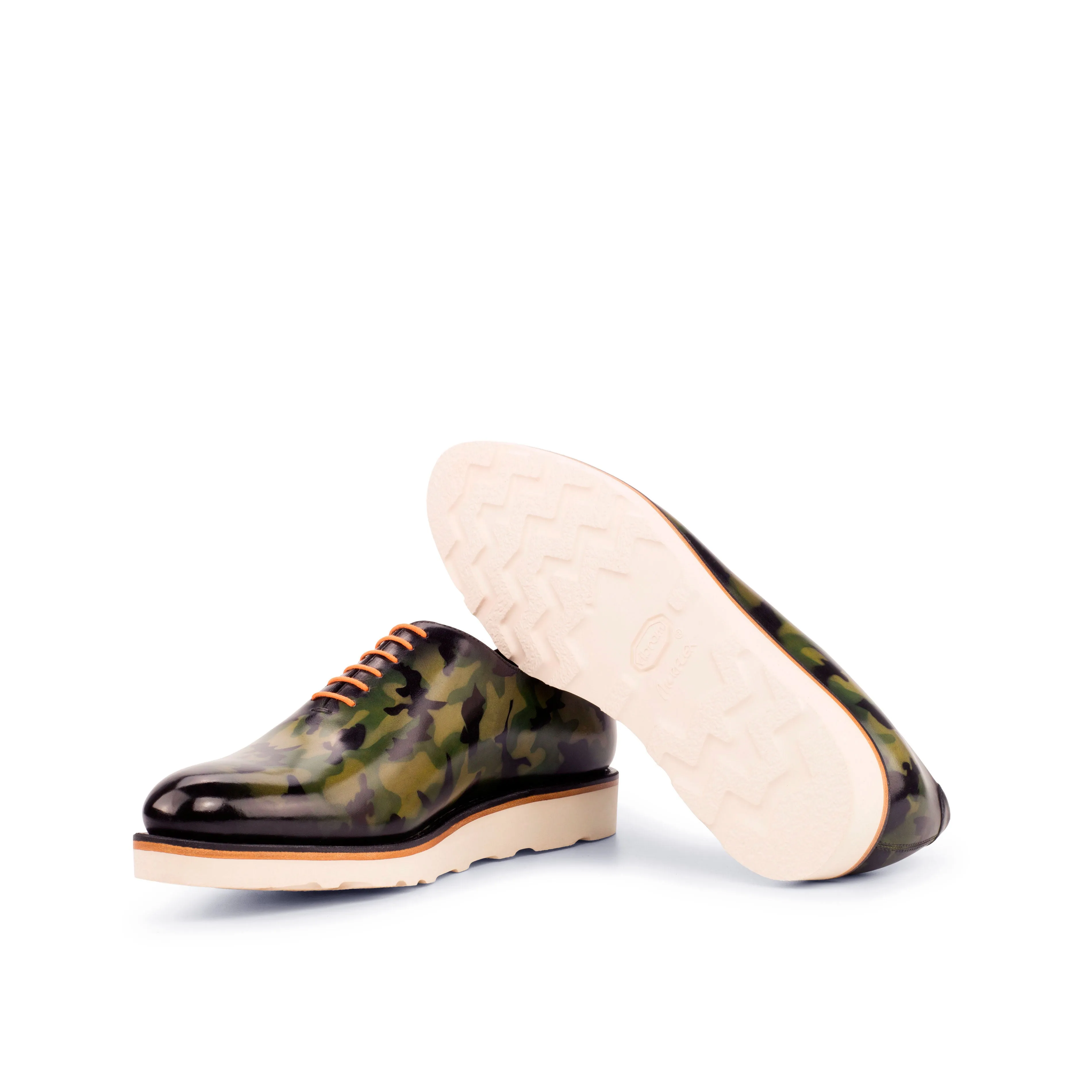 DapperFam Giuliano in Khaki Men's Hand-Painted Patina Whole Cut