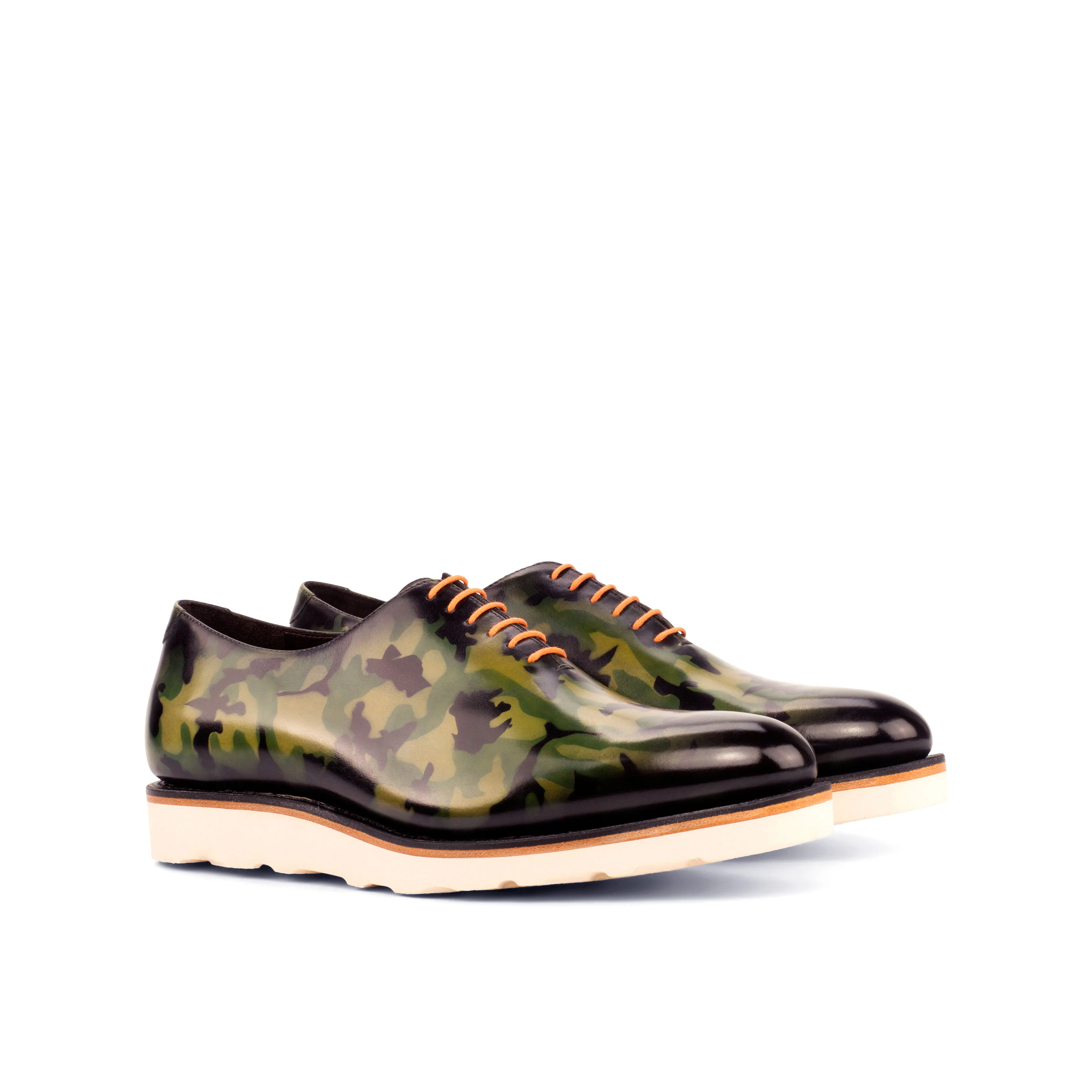 DapperFam Giuliano in Khaki Men's Hand-Painted Patina Whole Cut