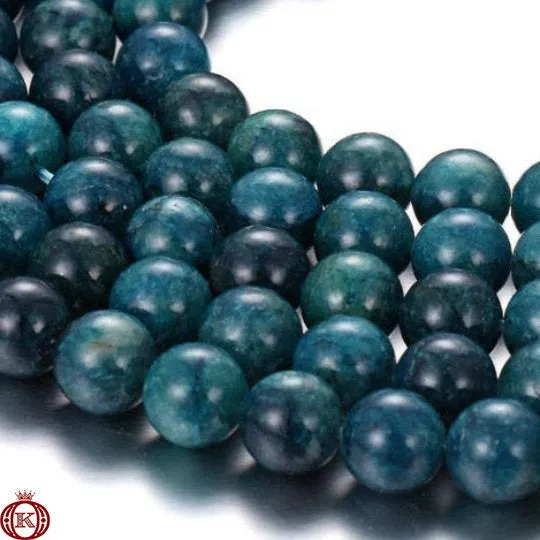 Dark Blue Apatite Beads Smooth Round