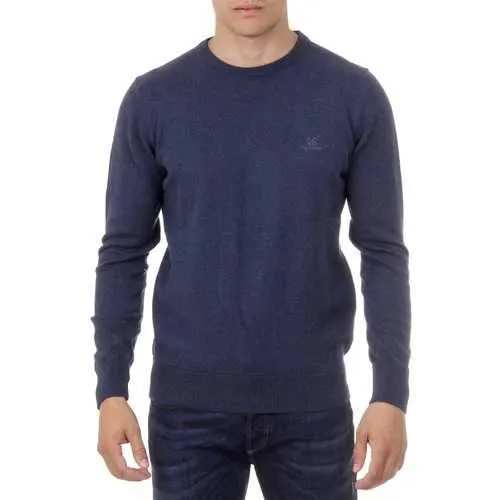 Dark Blue S Ufford & Suffolk Polo Club Mens Sweater Long Sleeves Round Neck PULLRUS100 DARK BLUE