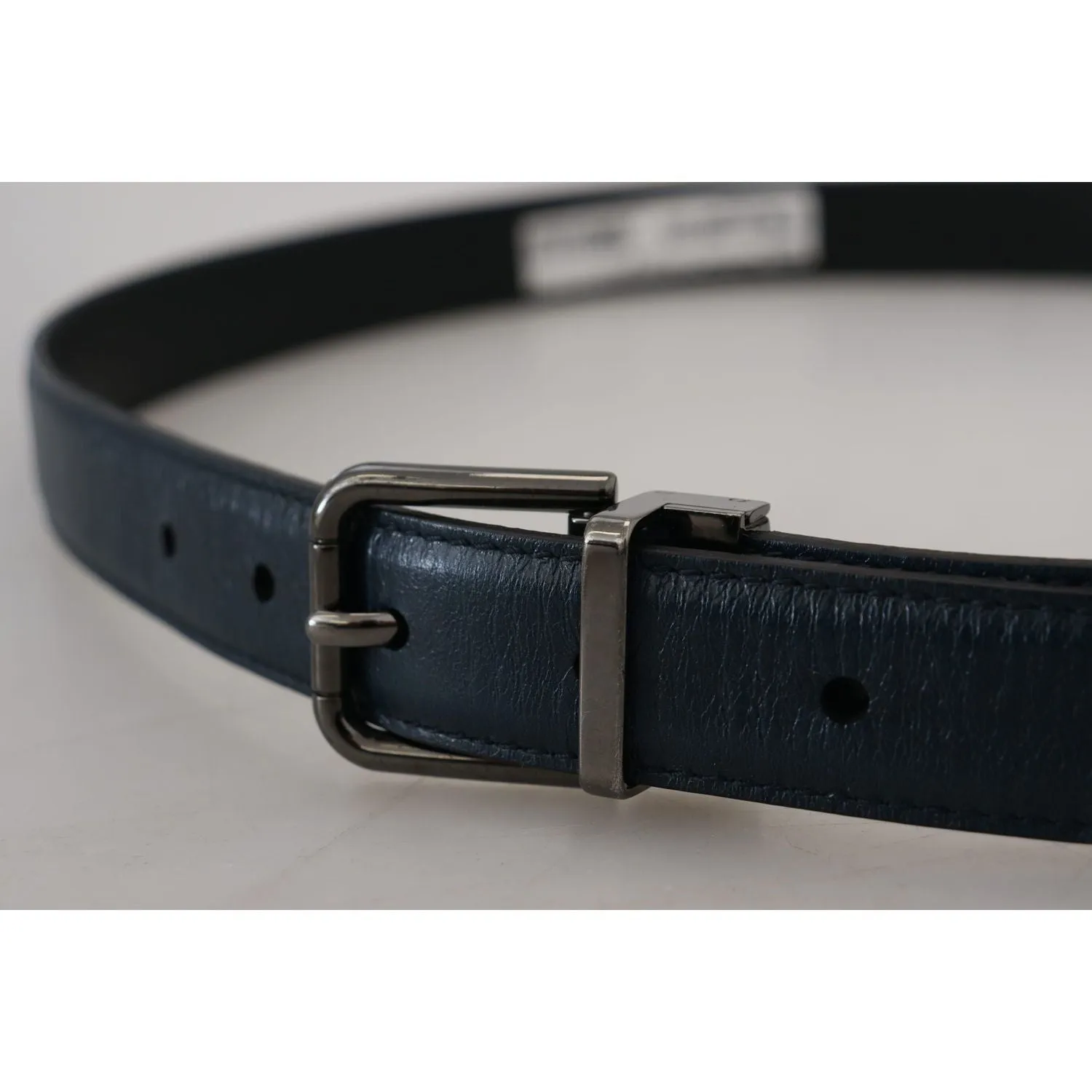 Dolce & Gabbana Elegant Dark Blue Leather Belt