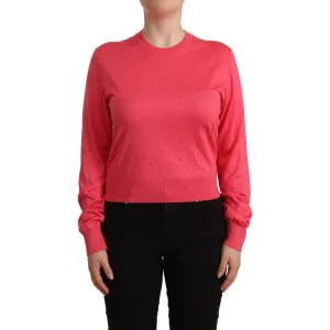 Dolce & Gabbana Elegant Pink Silk Crewneck Sweater