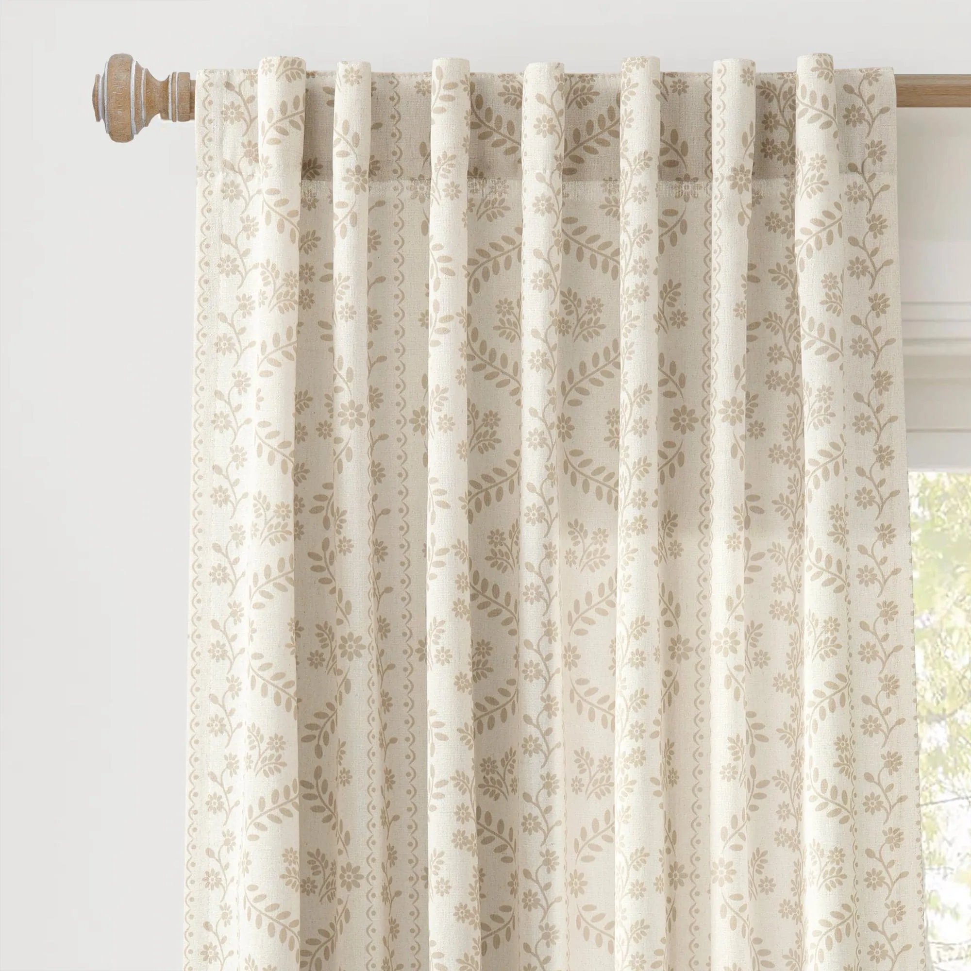 Doreen Delicate Floral Window Curtain Panel Set