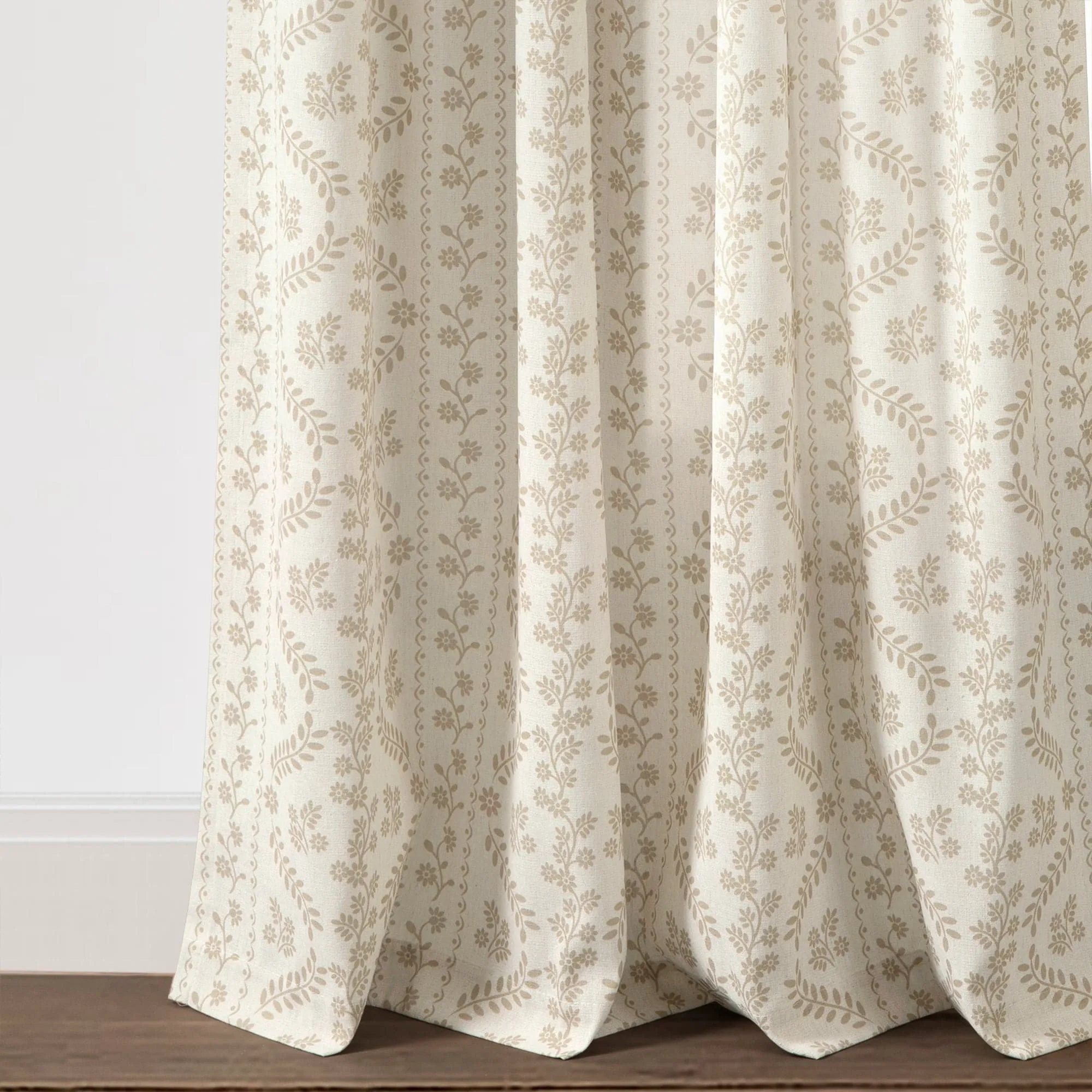 Doreen Delicate Floral Window Curtain Panel Set