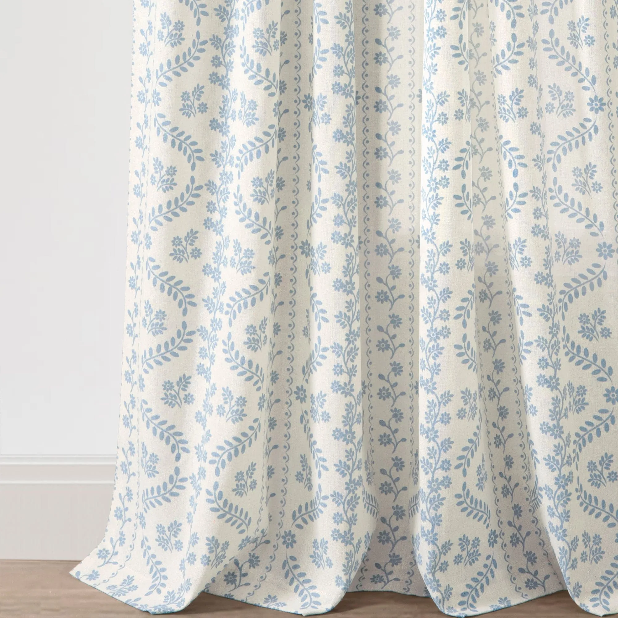 Doreen Delicate Floral Window Curtain Panel Set