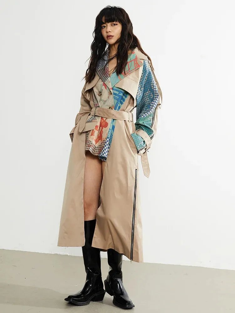 Draciey Printed Trench Coat