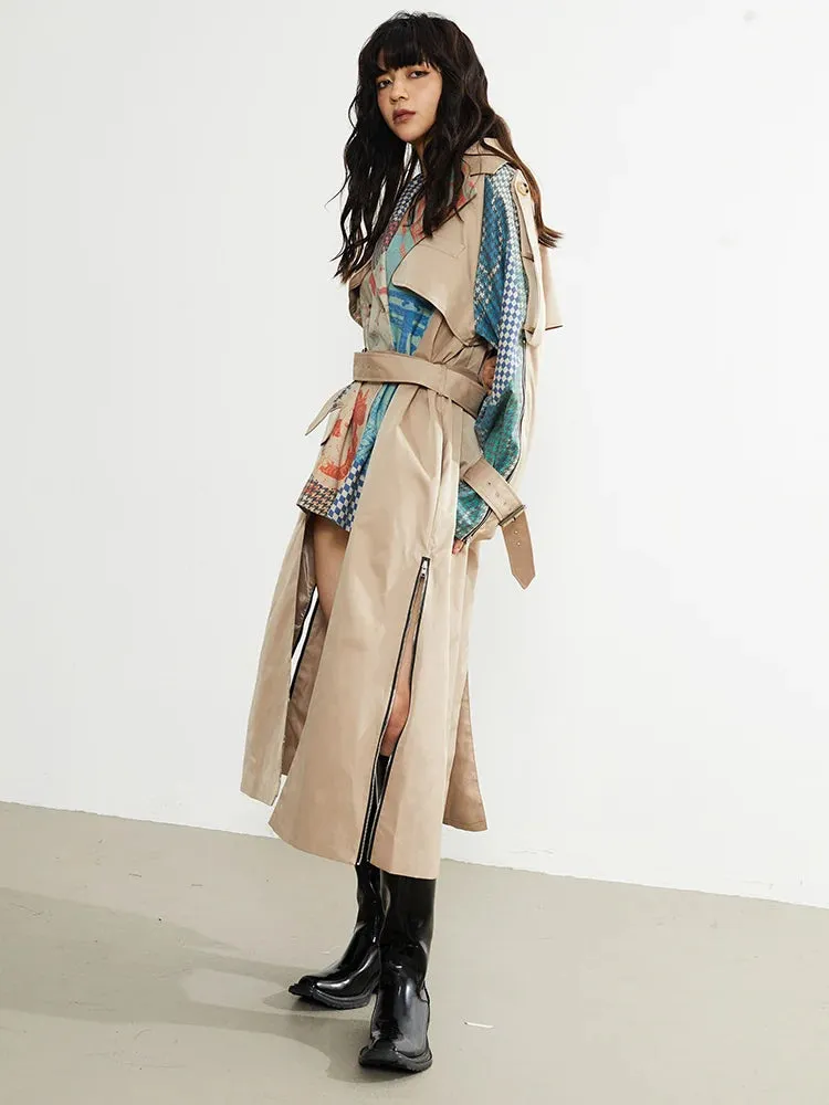 Draciey Printed Trench Coat