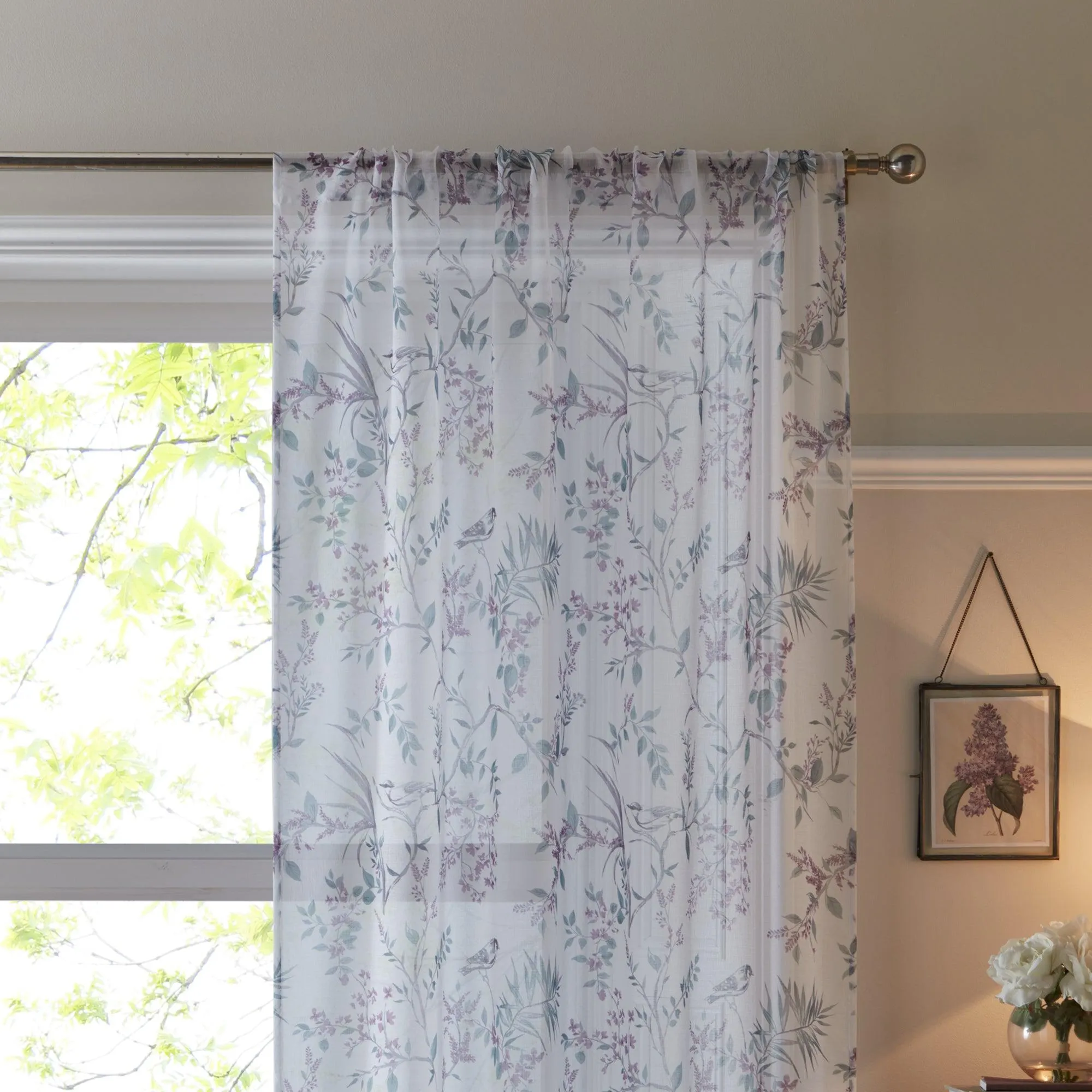 Dreams & Drapes Jazmine Voile Panel - Heather