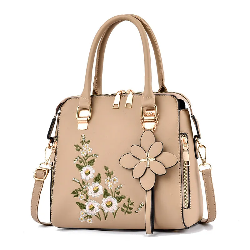 Elegant Floral Embroidered Handbag – Women’s Shoulder & Messenger Bag