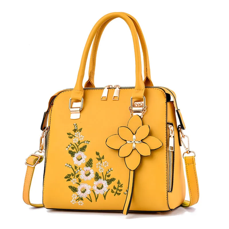 Elegant Floral Embroidered Handbag – Women’s Shoulder & Messenger Bag