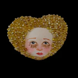 Embroidered Brooch with Scalloped Details by Charlotte Sigurdson