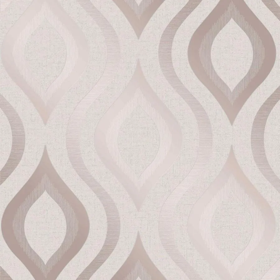 Fine Decor Quartz Droplet Metallic Rose Gold Wallpaper - FD42206