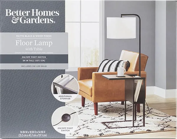 Floor Lamp with Magazine Rack