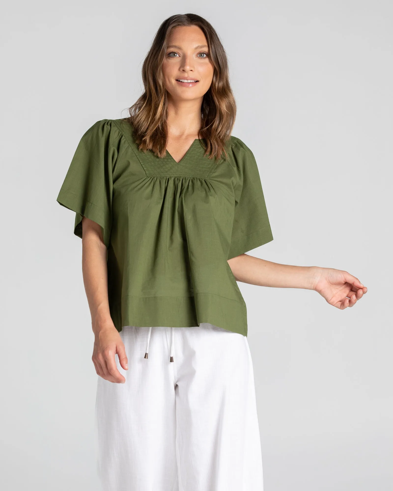 Freya Top - Khaki