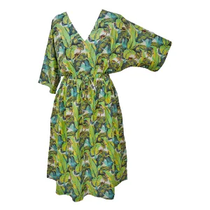 Green Leaves Cotton Maxi Dress UK Size 18-32 M106