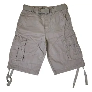 Grey Military Cargo Shorts with Pockets