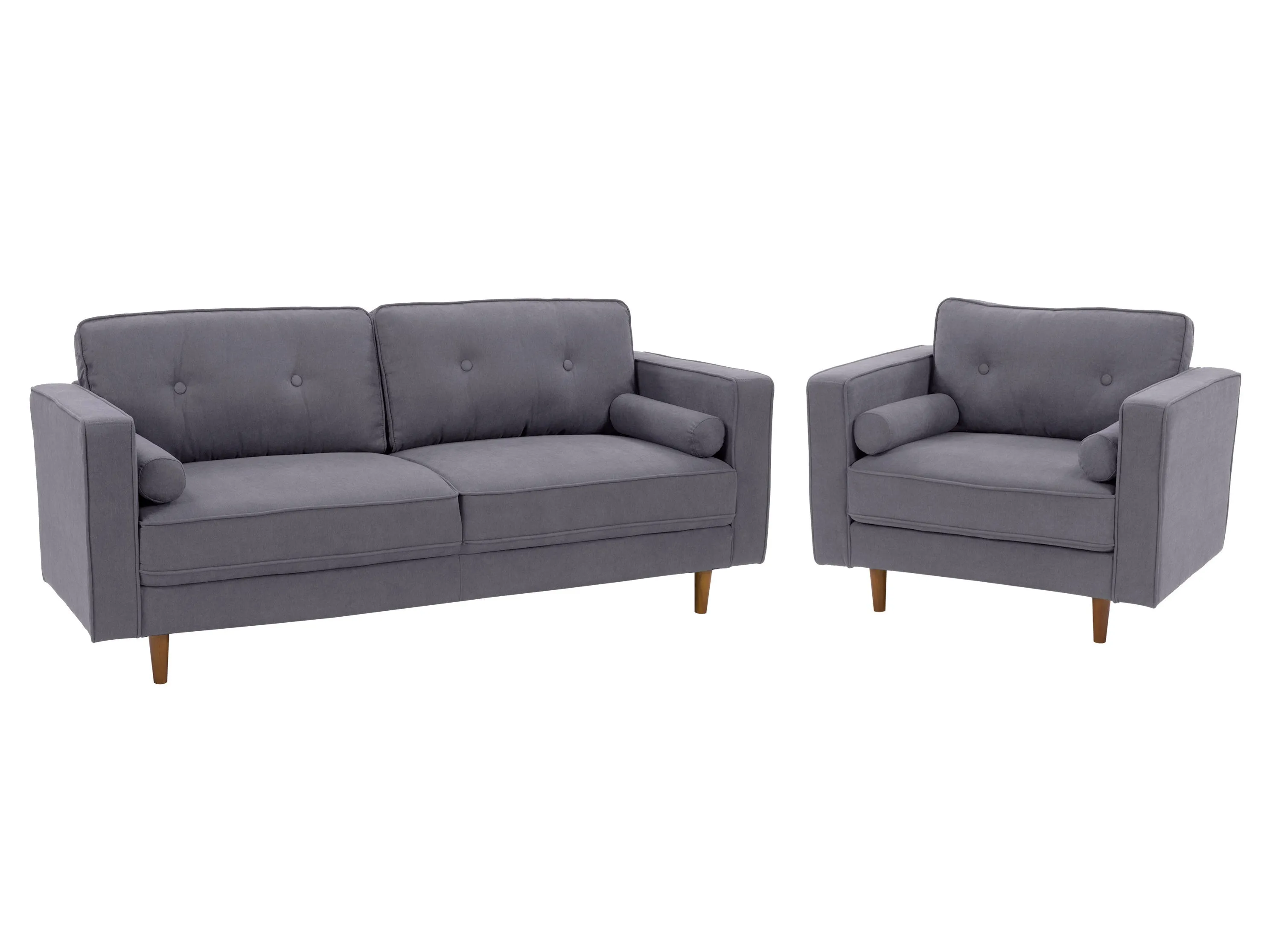 Grey Sofa and Chair 2-Piece Set