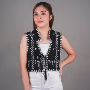 Itneg Hand Embroidered Cropped Vest