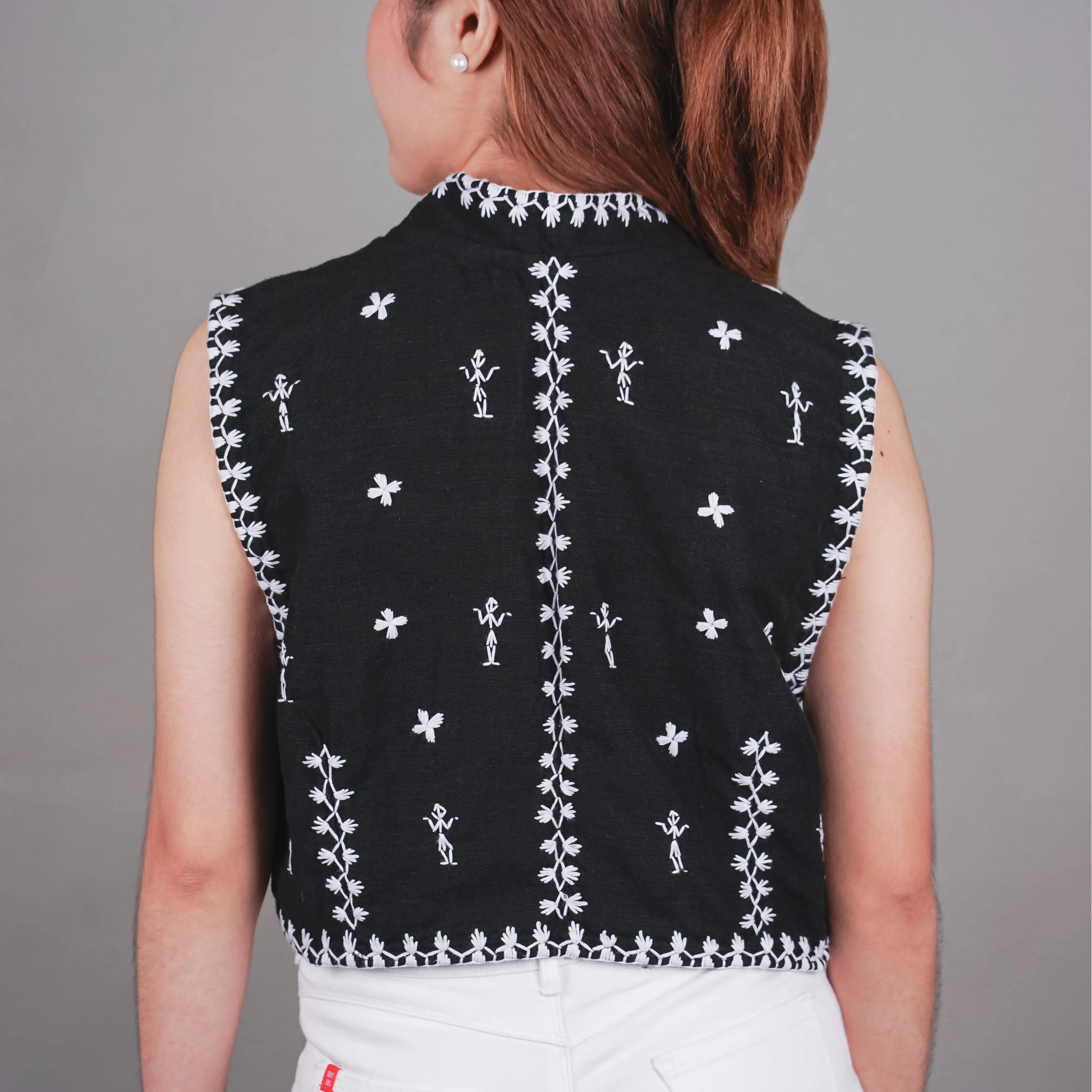 Itneg Hand Embroidered Cropped Vest