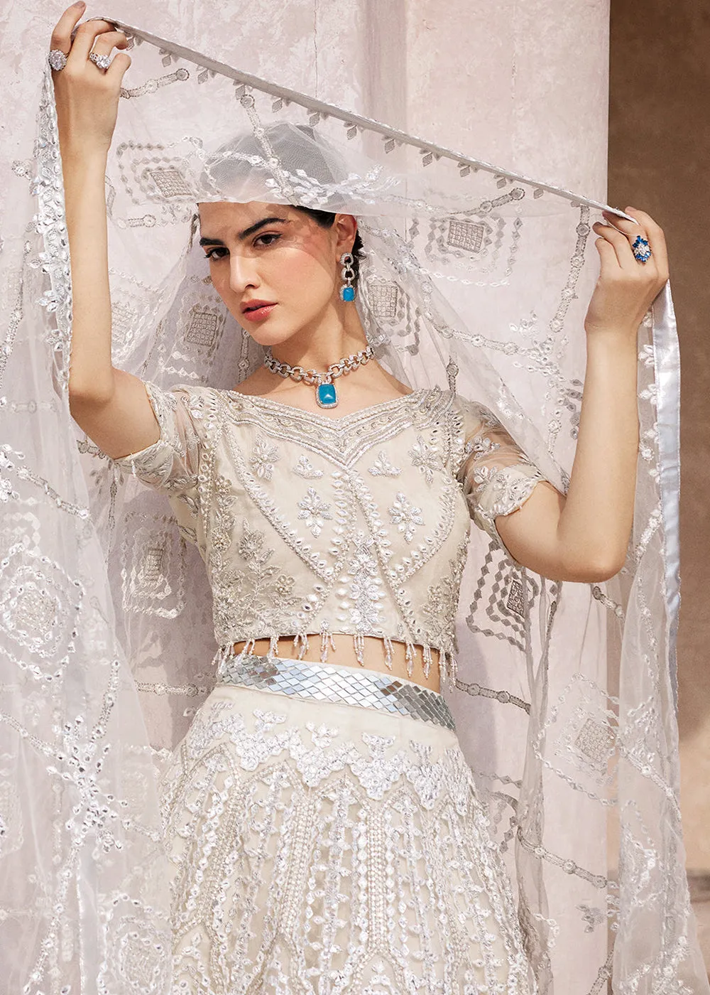 Ivory Lehenga Choli | Emaan Adeel | Mirha Wedding Edition '23 | MH-201