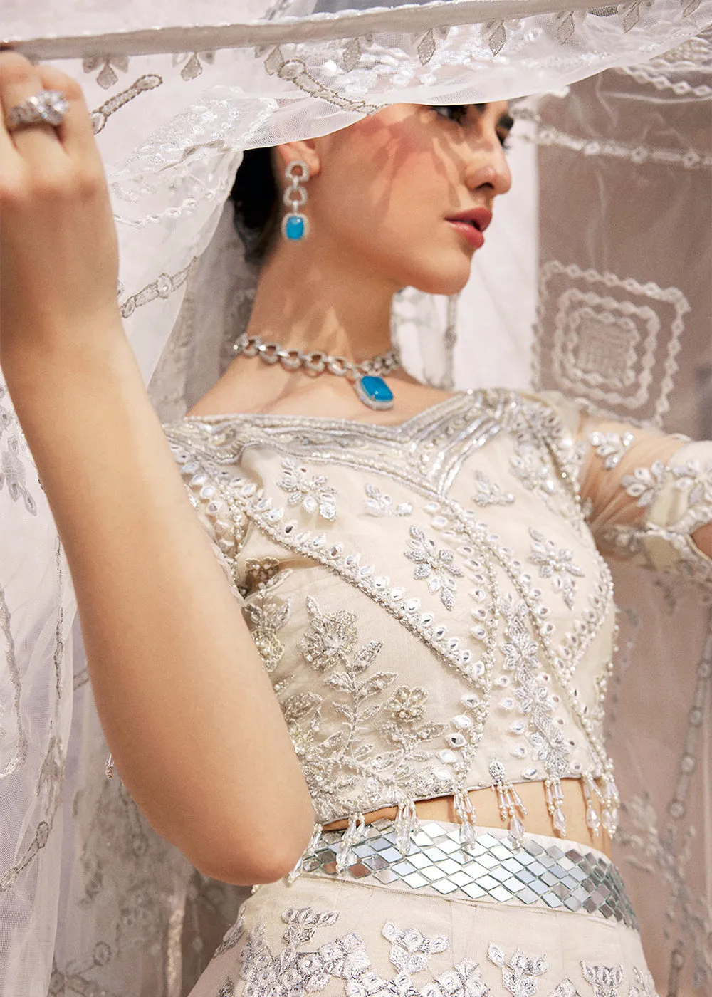 Ivory Lehenga Choli | Emaan Adeel | Mirha Wedding Edition '23 | MH-201