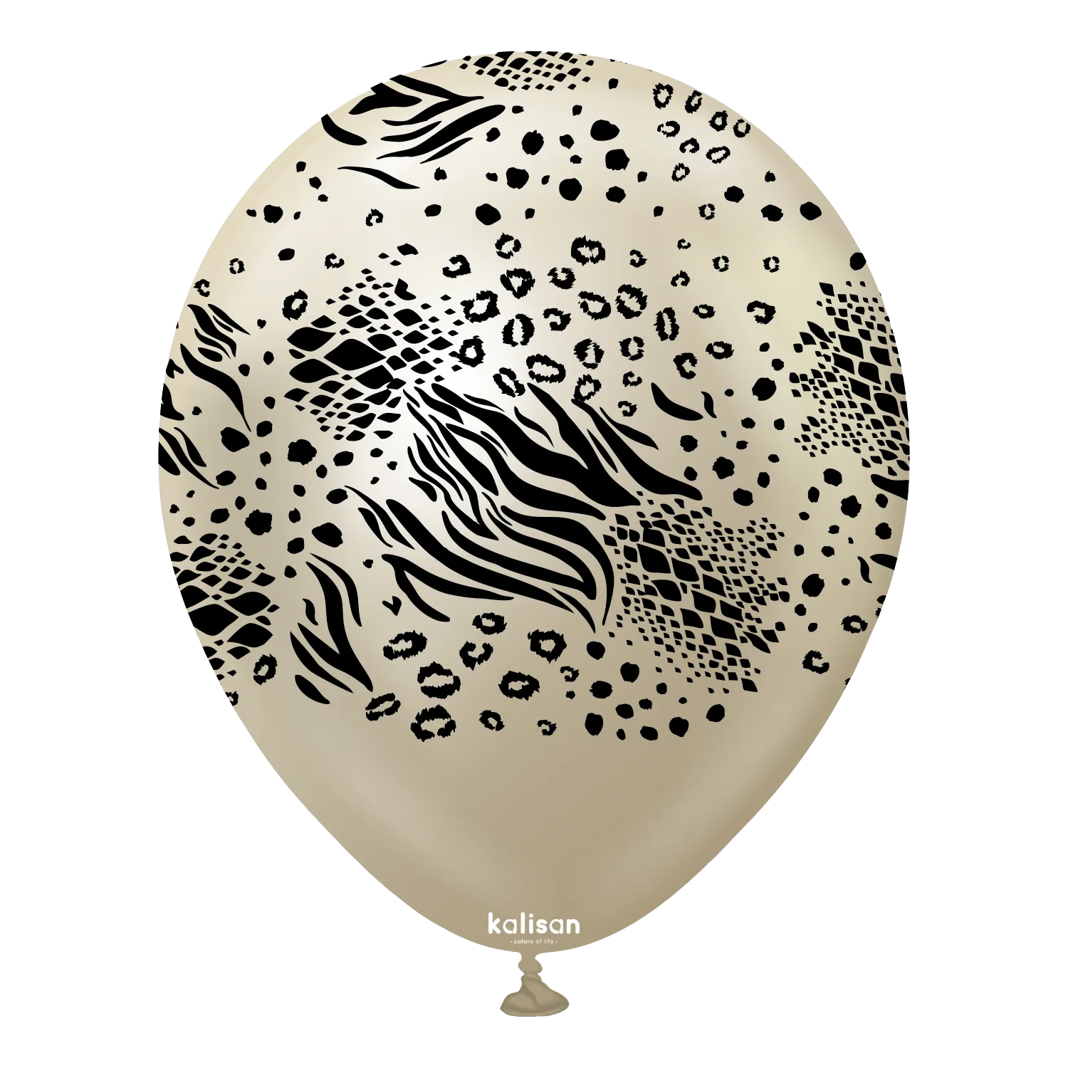 Kalisan 12" Mutant Printed Mirror White Gold Latex Balloon, 25 pieces