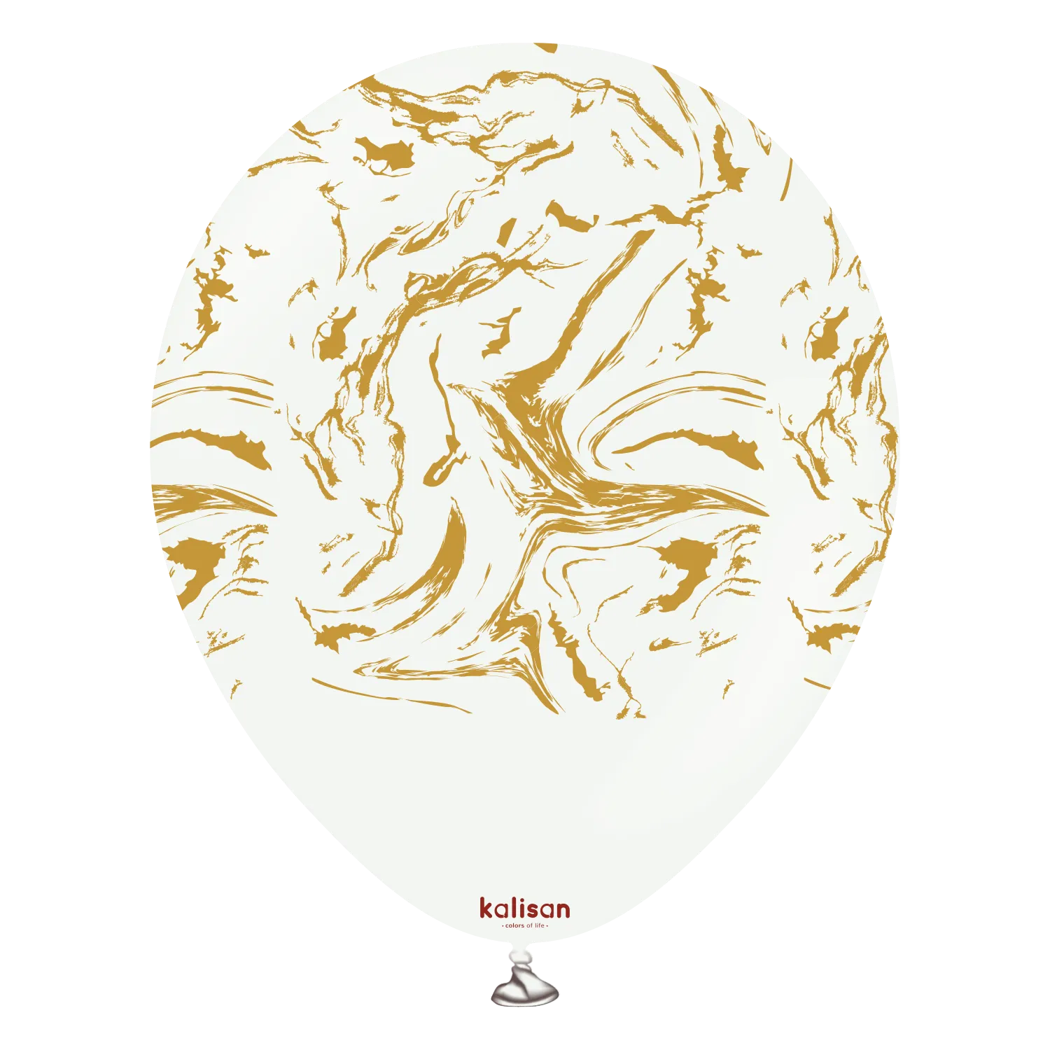 Kalisan 12" Nebula Printed Latex Balloons - White (Gold) 25 pieces