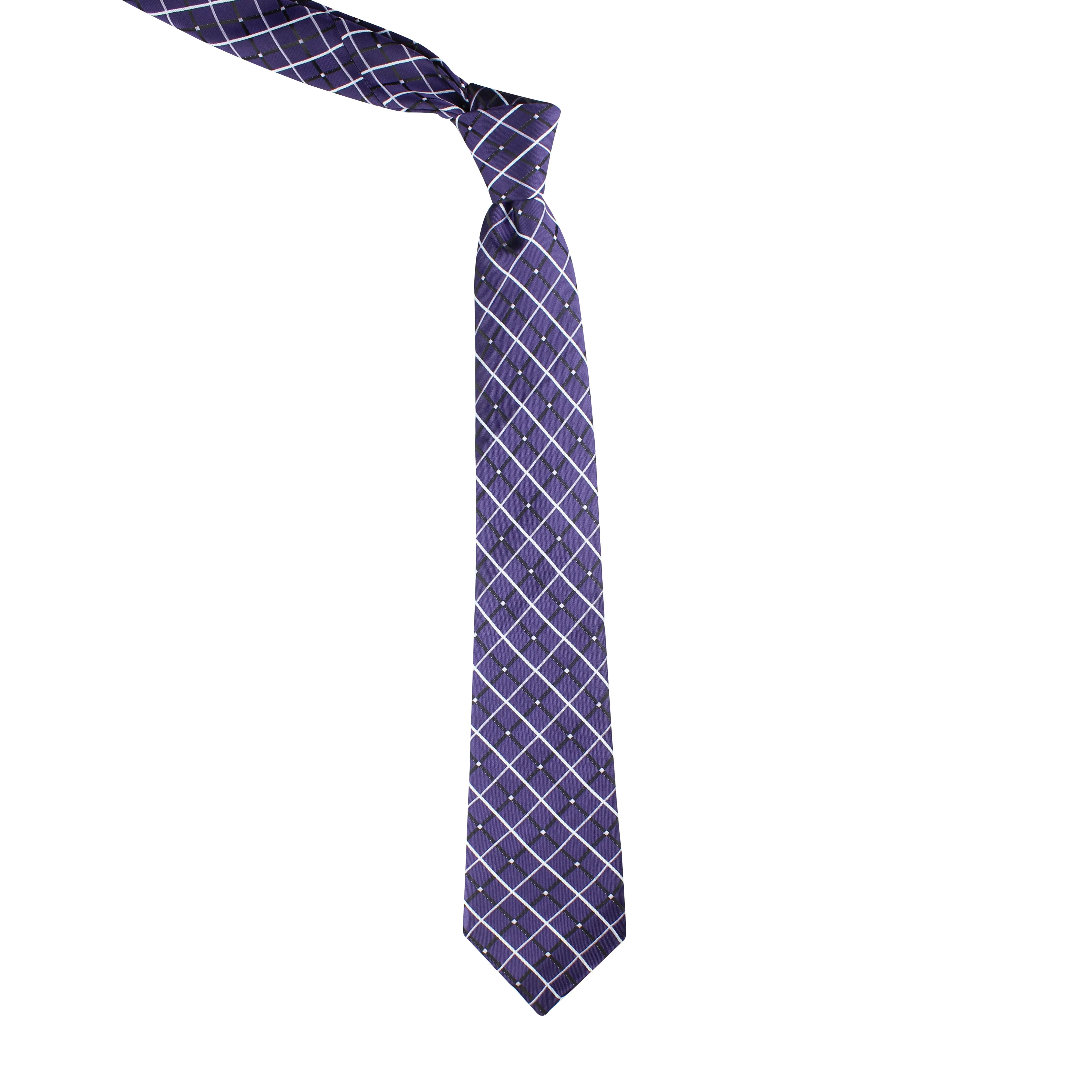 Kovove Elegant Blue Checkered Neck Tie For Men