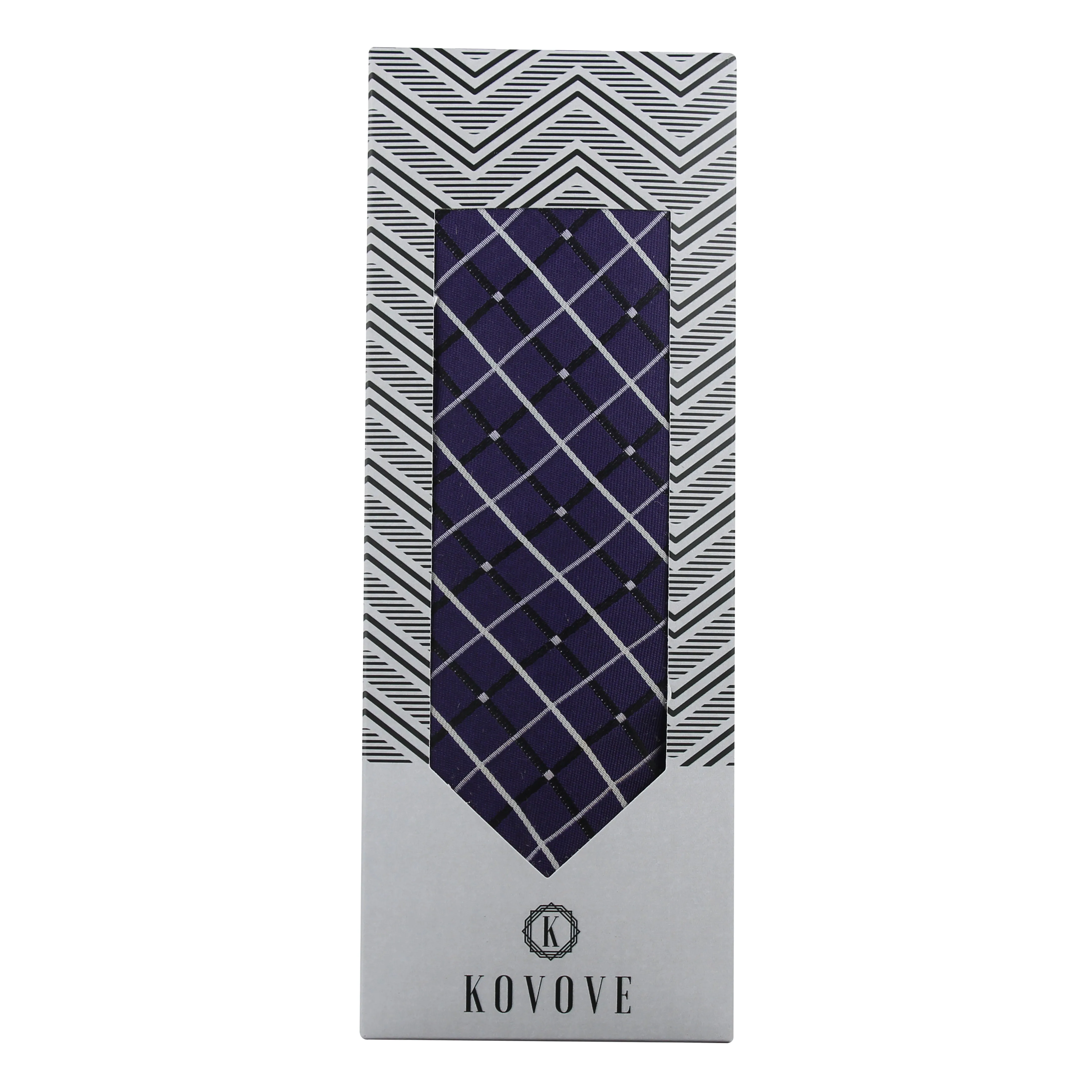 Kovove Elegant Blue Checkered Neck Tie For Men