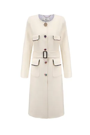 Lin Military Coat White